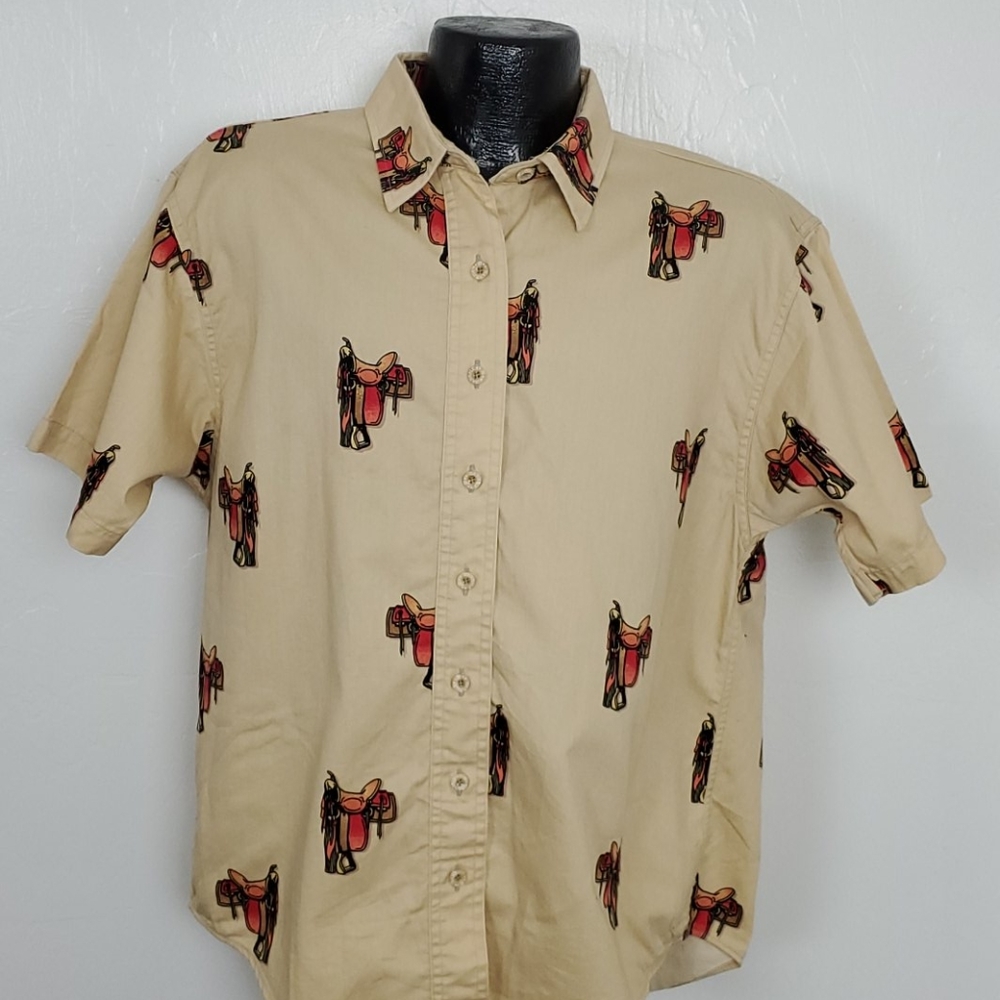 Vintage Barn Fly Authentic design Western men buttons down cotton size L